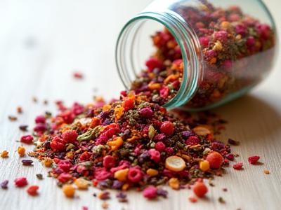 colorful herbal and fruit teas, caffeine-free harmony