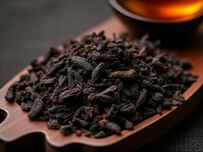 dark, rolled oolong tea leaves and black tea leaves, rich and characterful aromas
